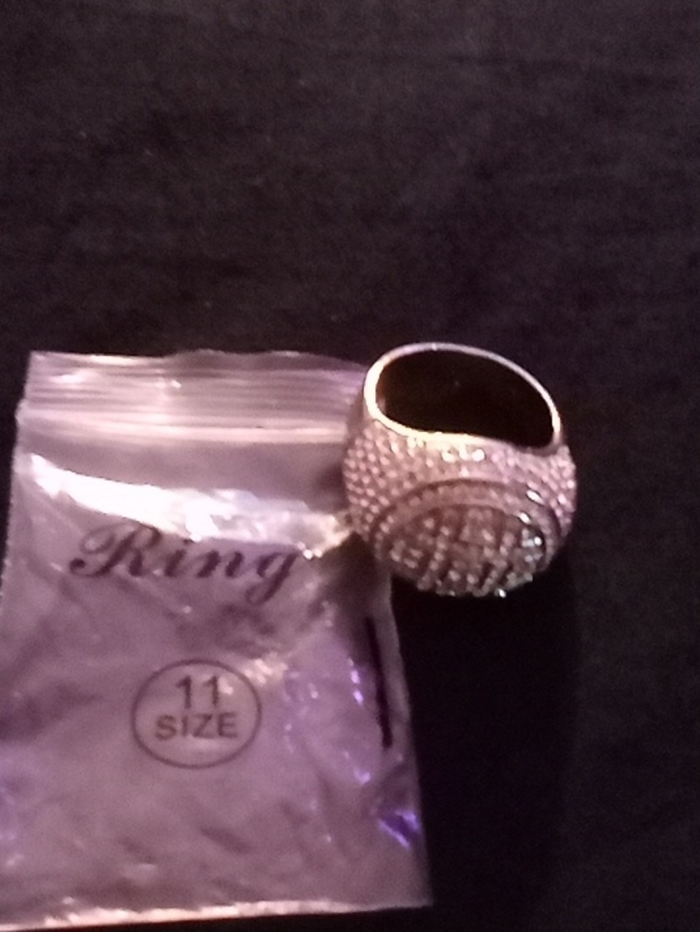 Crystal Pave Dome Ring - Silver Color